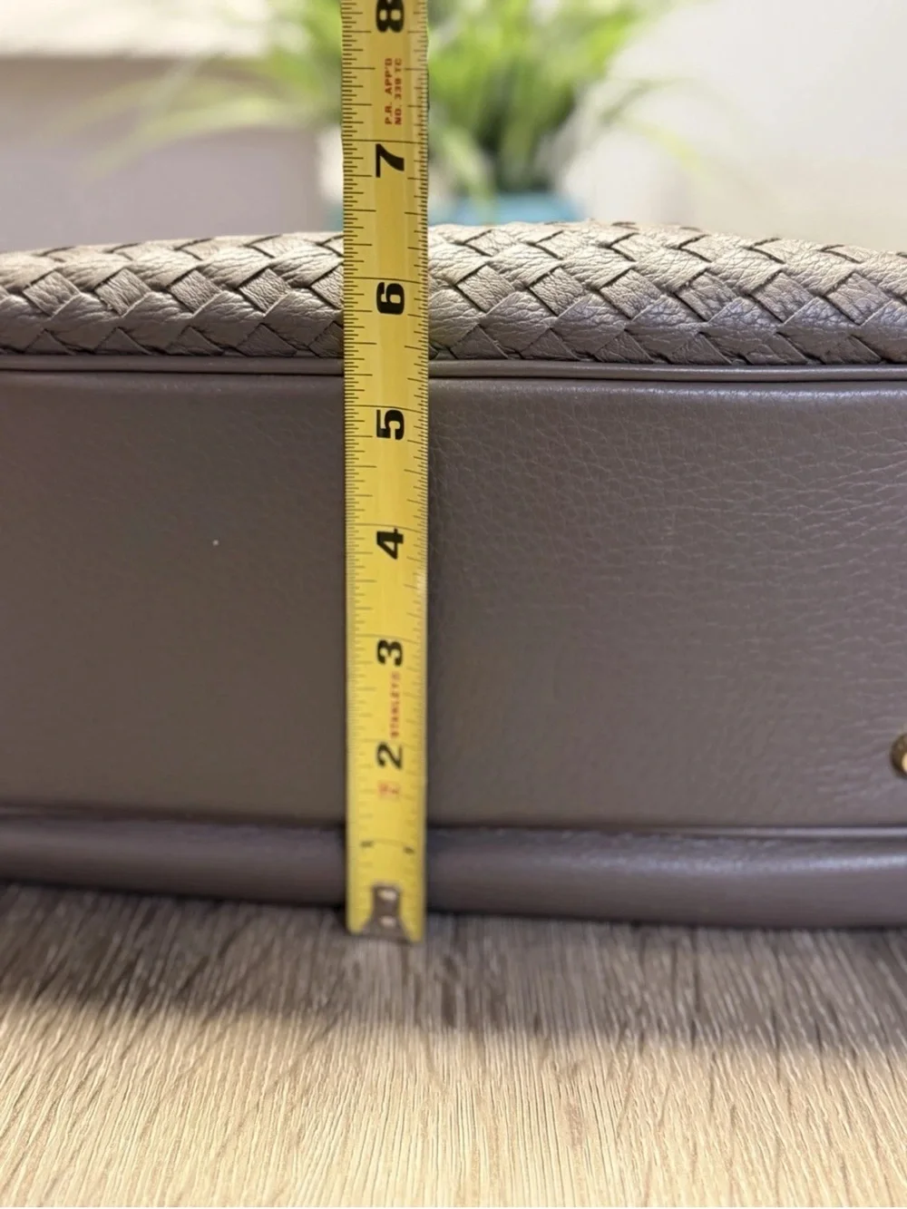 Pierre Cardin Pebbled Leather Satchel Bag Deep Taupe Gold Hardware - Top Handle
